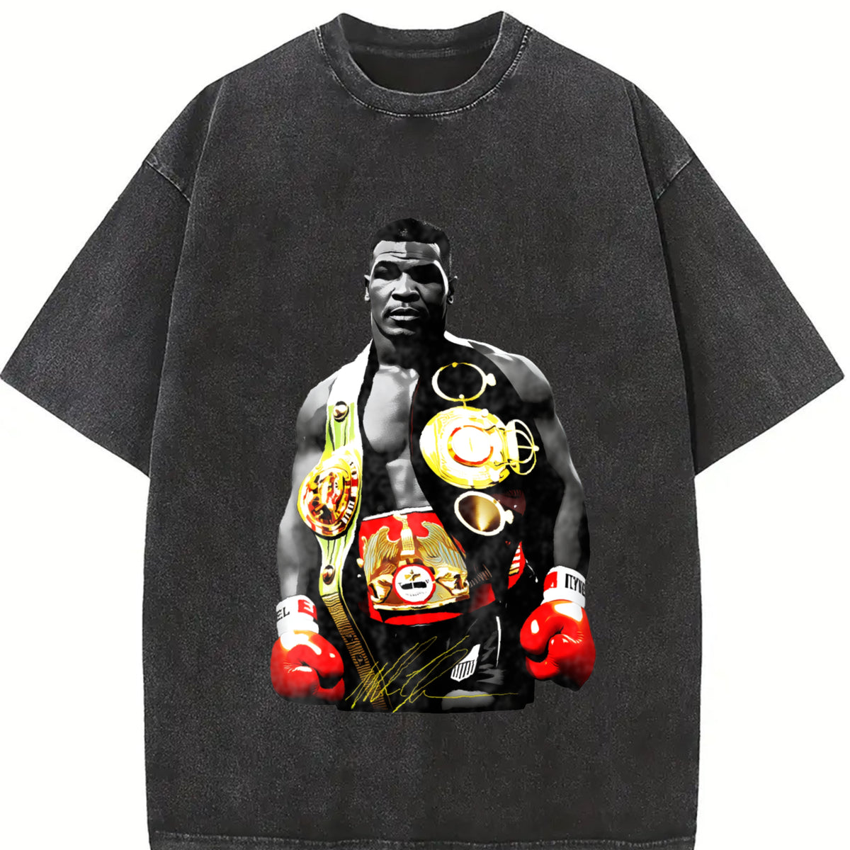 Iron Mike Graphic Tee Undisputed World Heavyweight Champion Belts Vintage Graphic T-Shirt