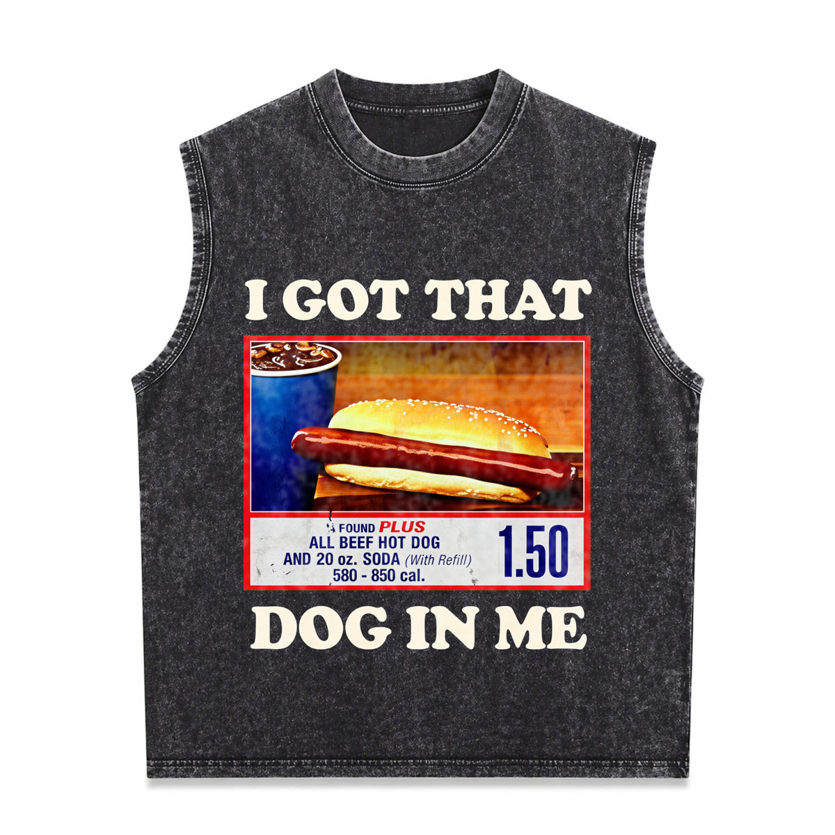 I Got That Dog In Me Funny Combo 4th Of July Meme Men's Washed Tank Top - Black