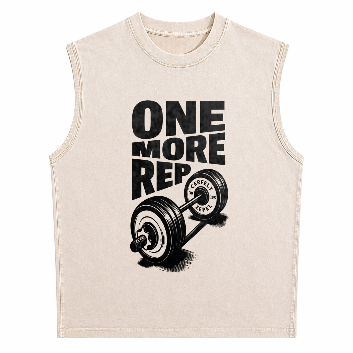 Funny Gym Workout - One More Rep Weightlifting Men's Washed Tank Top - product view