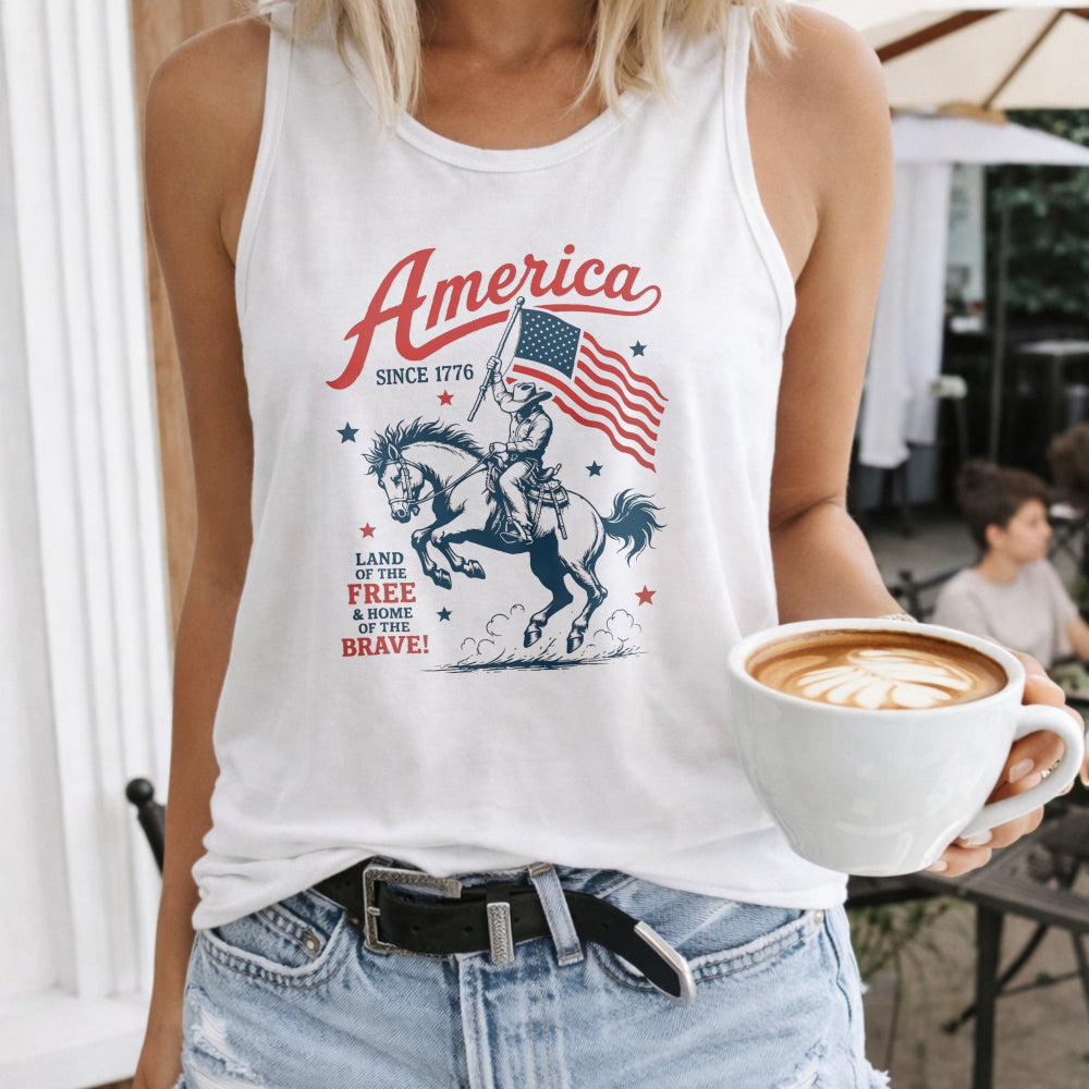 America Since 1776 Cowboy Women's Tank Top - product view