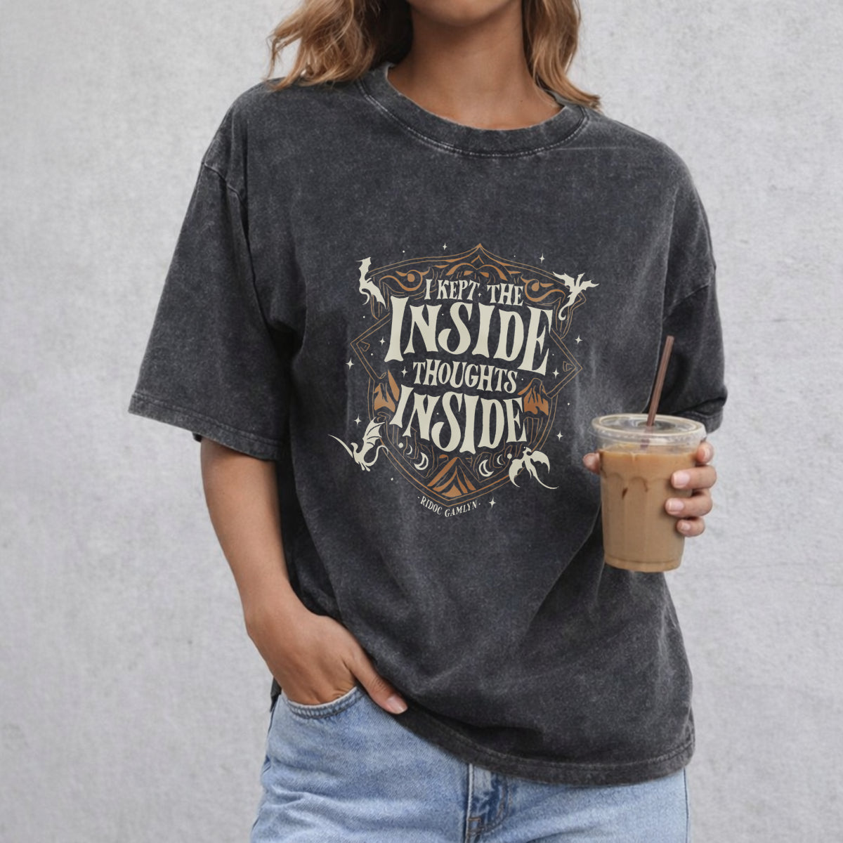 Ridoc Quest Squad Shirt, I Kept The Inside Thoughts Inside Tee, Onyx Storm T-Shirt, Fourth Wing Merch, Bookish Gift