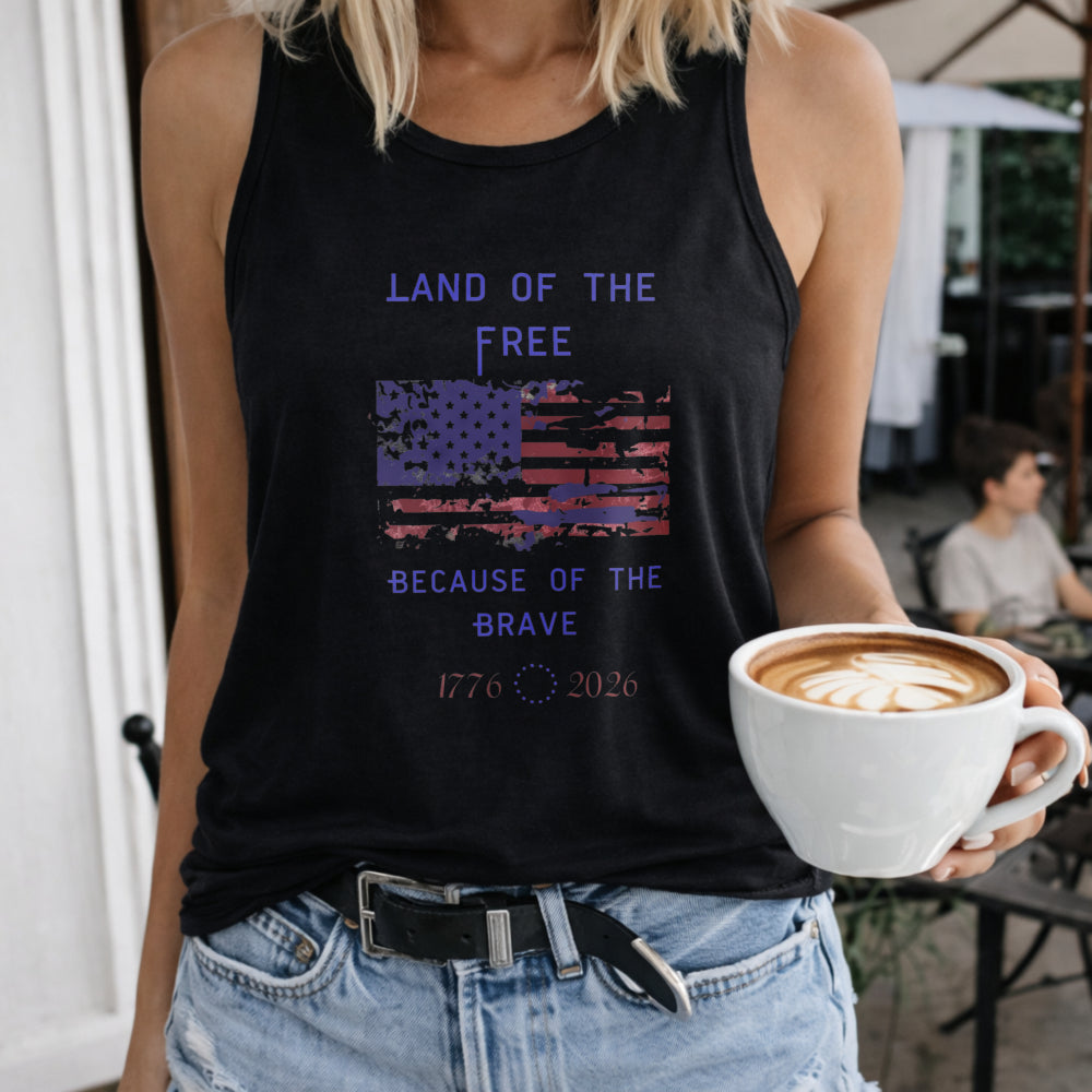 Land Of The Free Because Of The Brave Women's Tank Top - Black