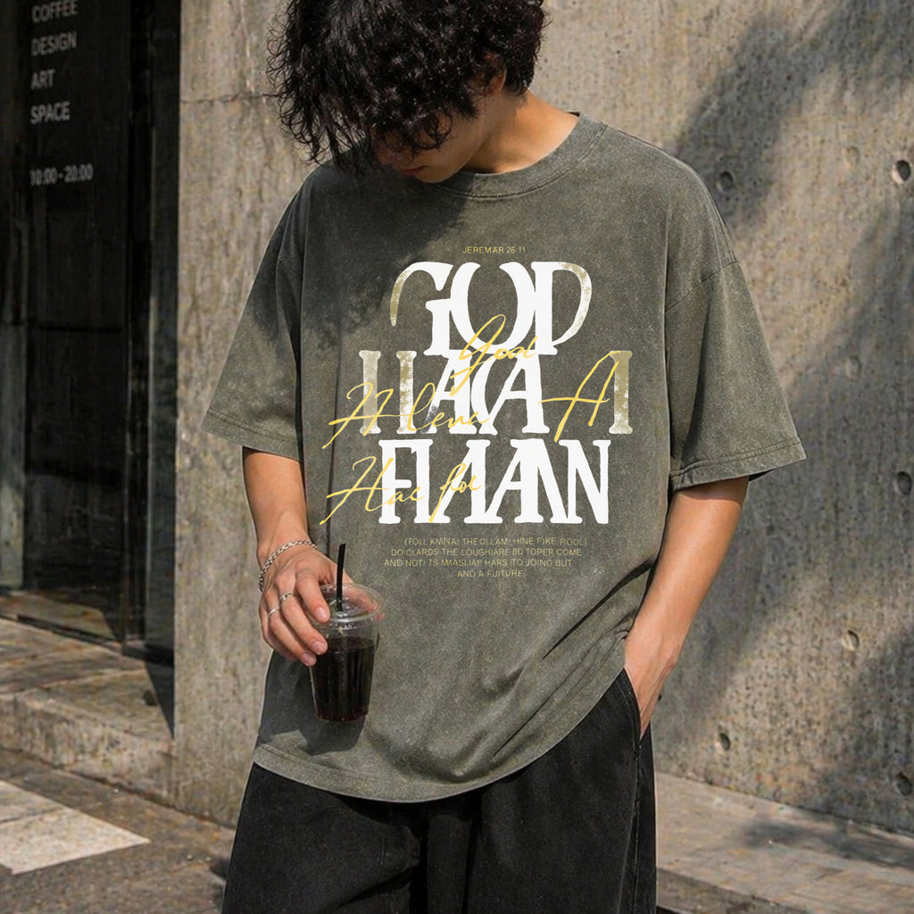 Christian - God Has A Plan Jeremiah 29:11 Vintage Washed T-Shirt - product view