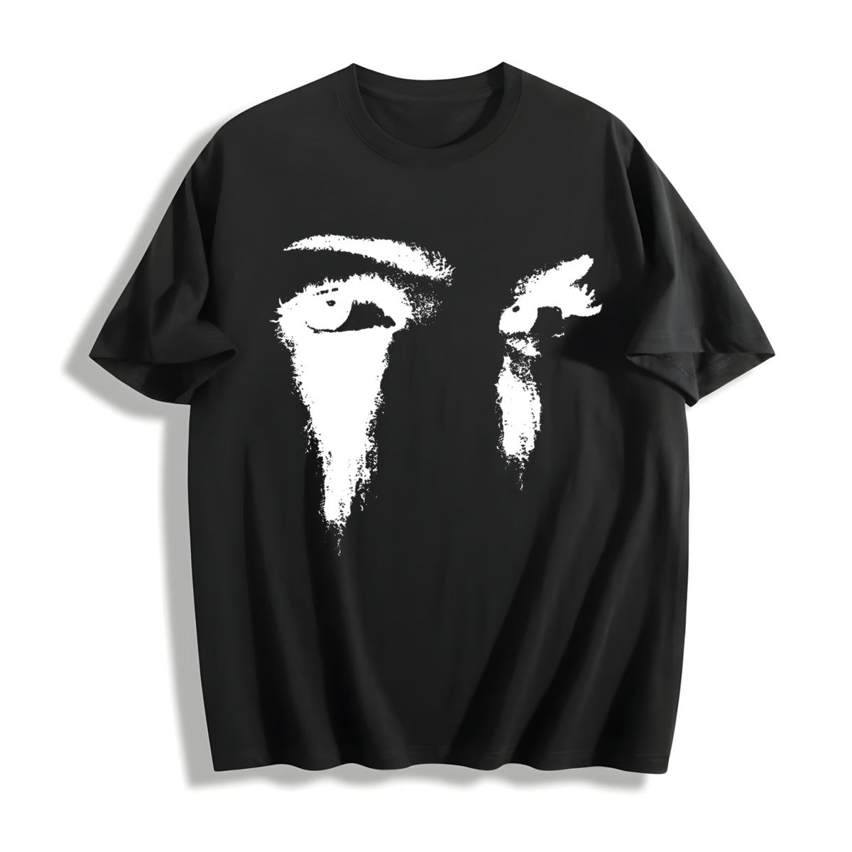 Portrait Cotton T-Shirt - Black