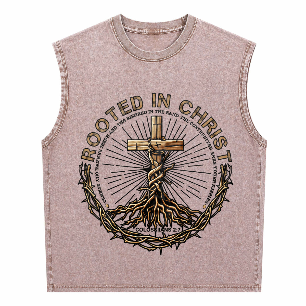 Rooted In Christ Men's Washed Tank Top - product view