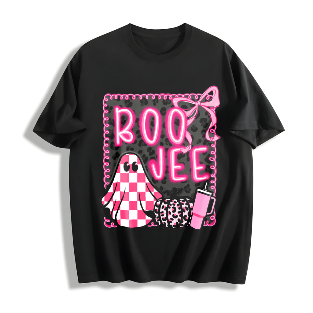 Coquette Halloween Pink Halloween Cotton T-Shirt - product view