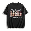 Dachshund Christmas Cotton T-Shirt - Black