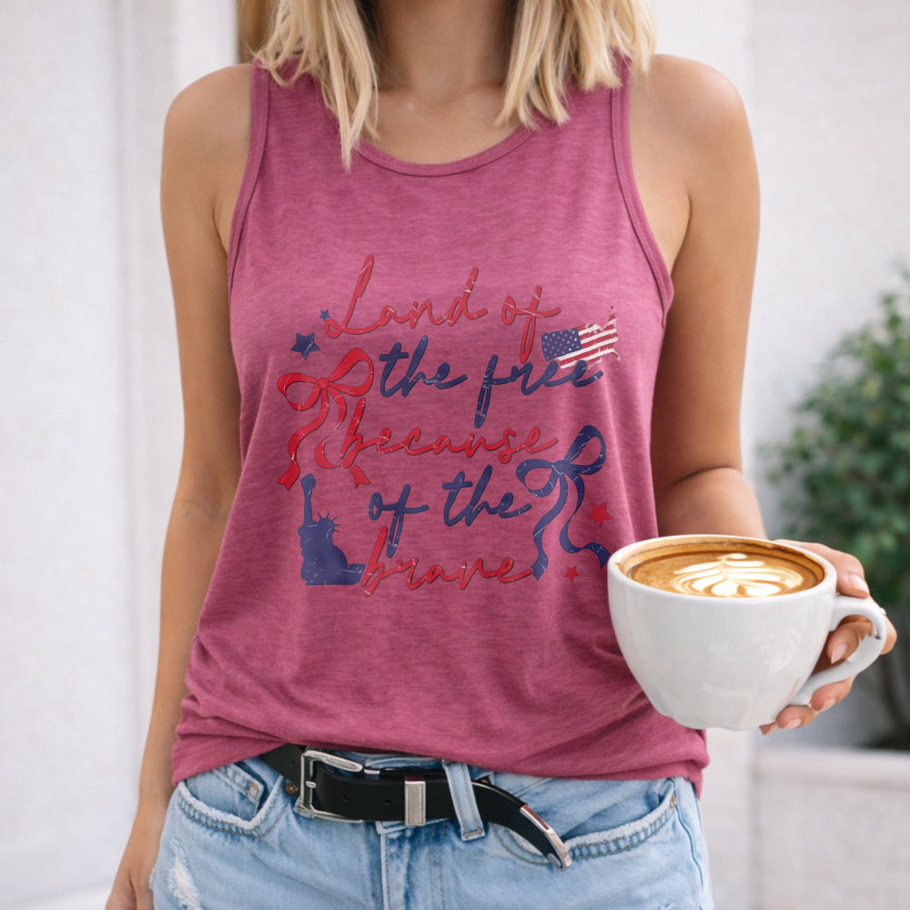 Land Of The Free Because Of The Brave Women's Tank Top - product view