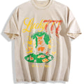 Lucky 777 Poker Dog Vintage Washed T-Shirt - Beige