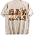 Black Educator Vintage Washed T-Shirt - Beige