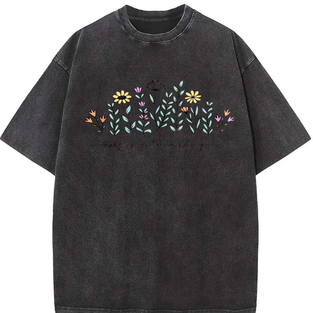 Comfort Colors Teacher Shirt, Helping Little Minds Grow Shirt, Cute Shirt for Teachers, Gifts, Flower Shirt