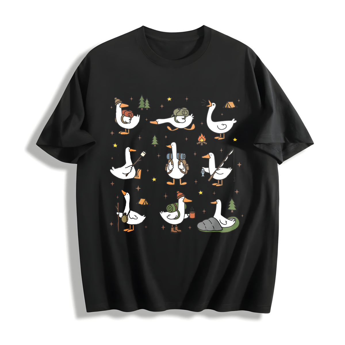 Silly Goose Hiking Cotton T-Shirt - Black