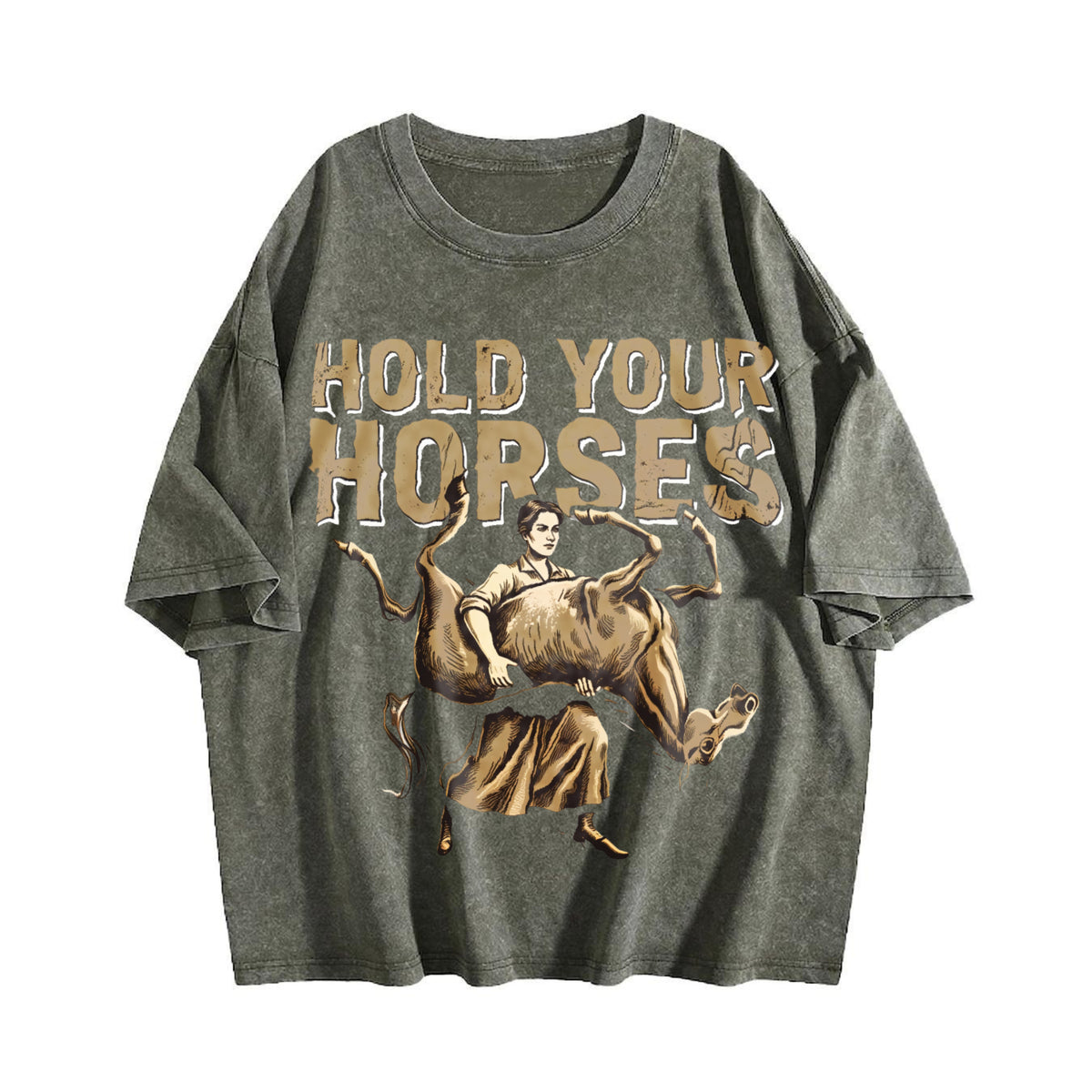 Hold Your Horses Cowboy Frog Vintage Washed T-Shirt - product view