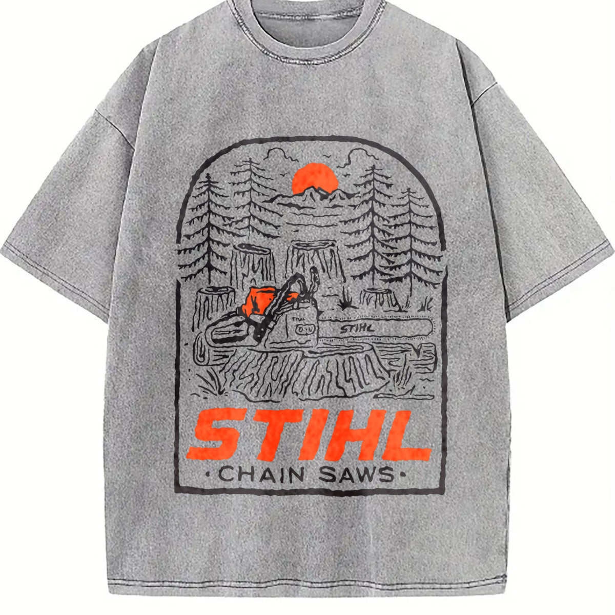Stihl Chainsaw Forest Vintage Washed T-Shirt - product view