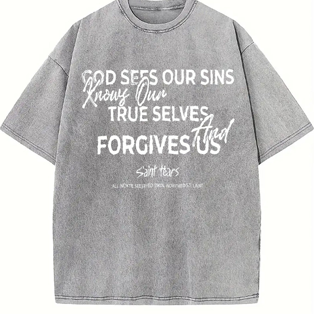 Saint Tears Faith Over Fear Vintage Washed T-Shirt - product view