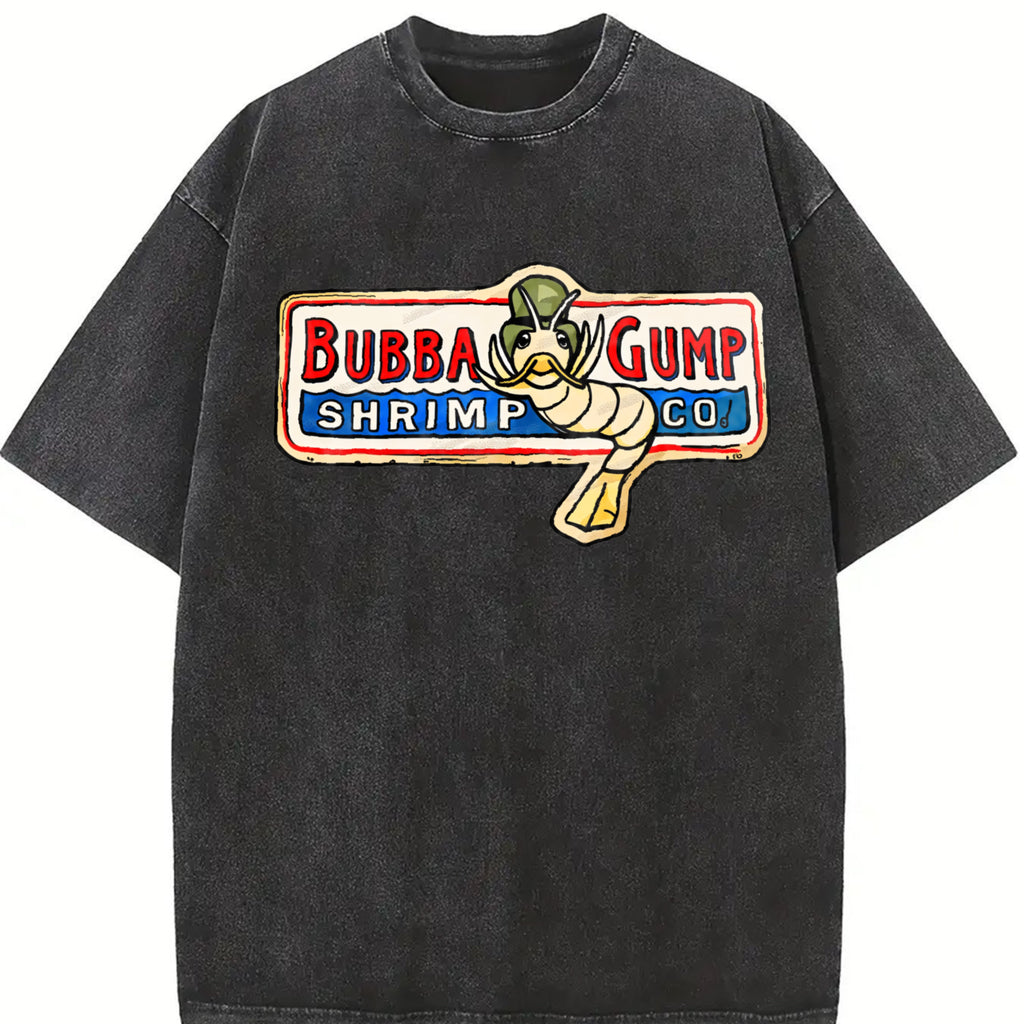 Forrest Bubba Shrimp Vintage Movie Graphic Design T-Shirt Classic movie Cotton Crewneck Shirt Menswear Top Original Polyester