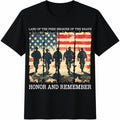 Land Of The Free Because Of The Brave Honor And Remember Cotton T-Shirt - Black