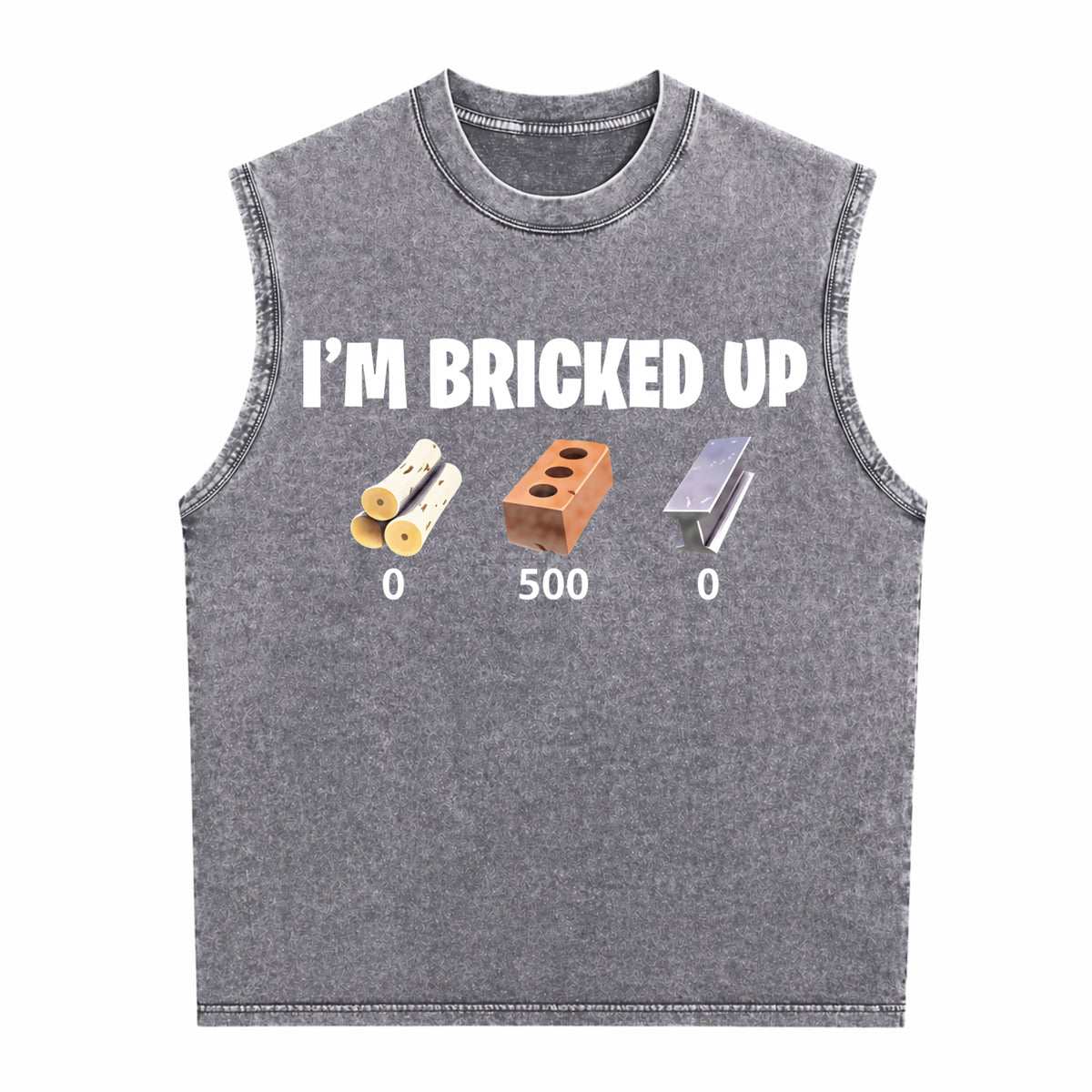 I'm Bricked Up Meme Men's Washed Tank Top - product view