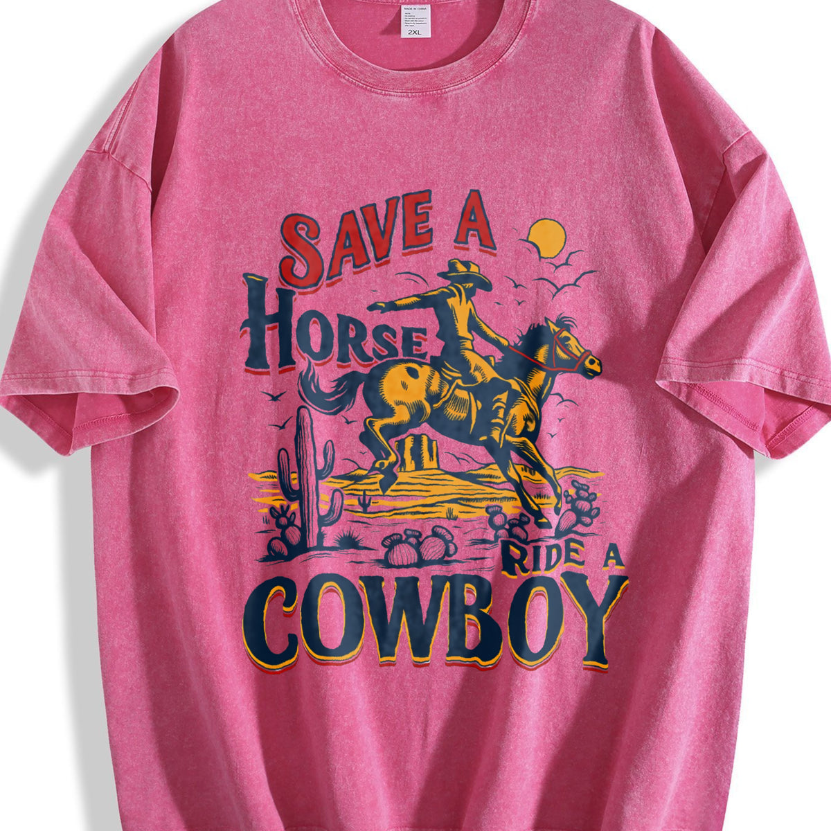 Save A Horse Ride A Cowboy Vintage Washed T-Shirt - product view
