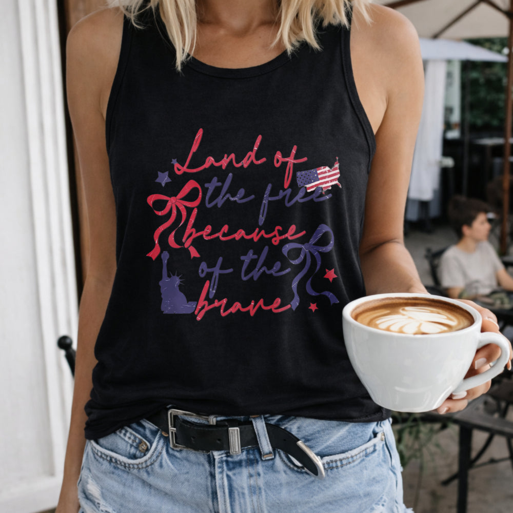 Land Of The Free Because Of The Brave Women's Tank Top - Black