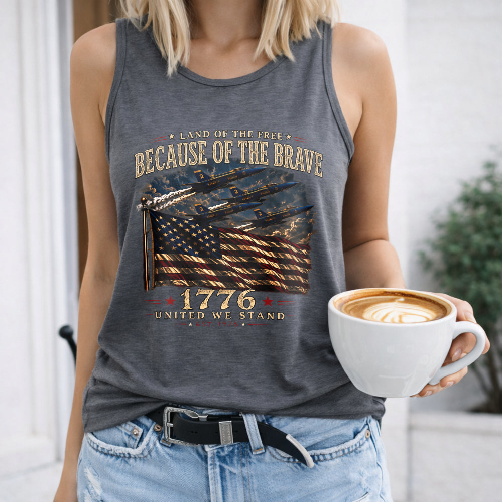 Because Of The Brave 1776 Flag Women's Tank Top - product view