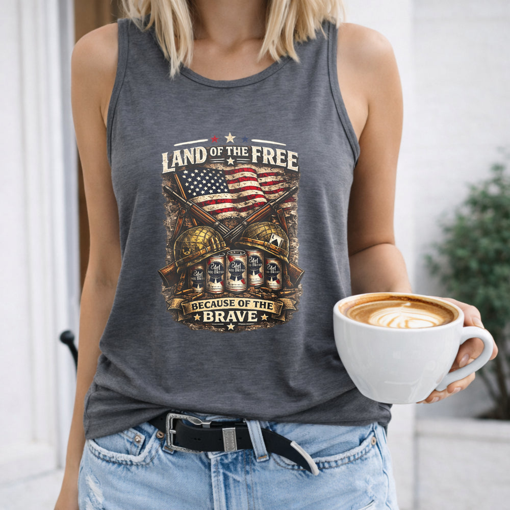 Land Of The Free Because Of The Brave Women's Tank Top - product view