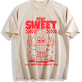 Stay Sweet Mascot 90s Vintage Washed T-Shirt - Beige