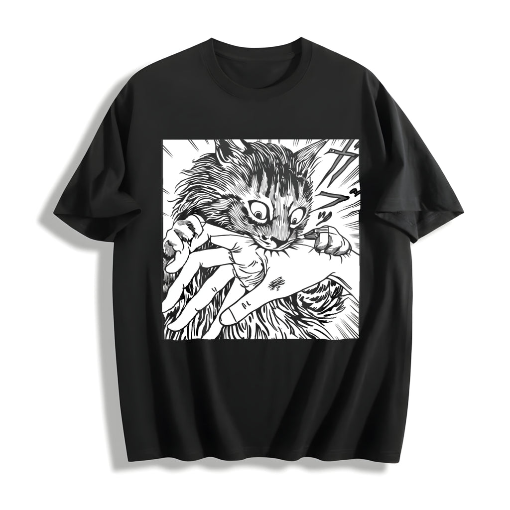 Cat Bite Cotton T-Shirt - product view