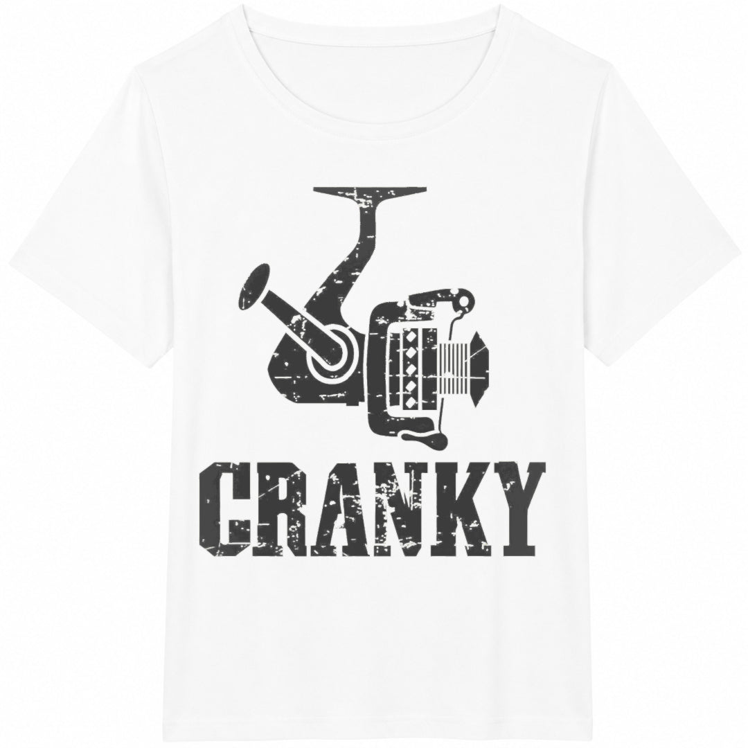 Cranky Funny Fishing Fishing Reel Fisherman Fisher Man Fishing Cotton T-Shirt - product view