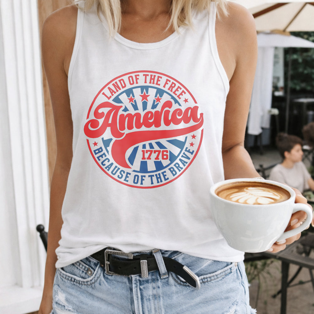Land Of The Free Because Of The Brave Women's Tank Top - product view