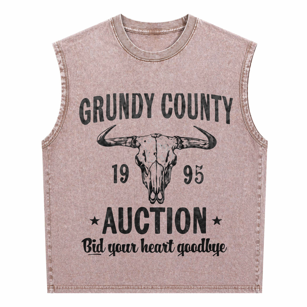 Grundy County Auction Inspired Concert Men's Washed Tank Top - product view