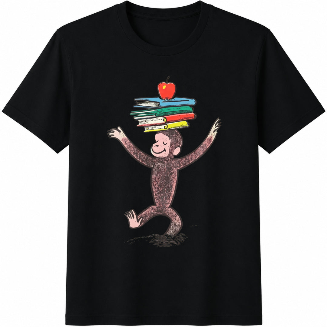 Curious George Cotton T-Shirt - Black