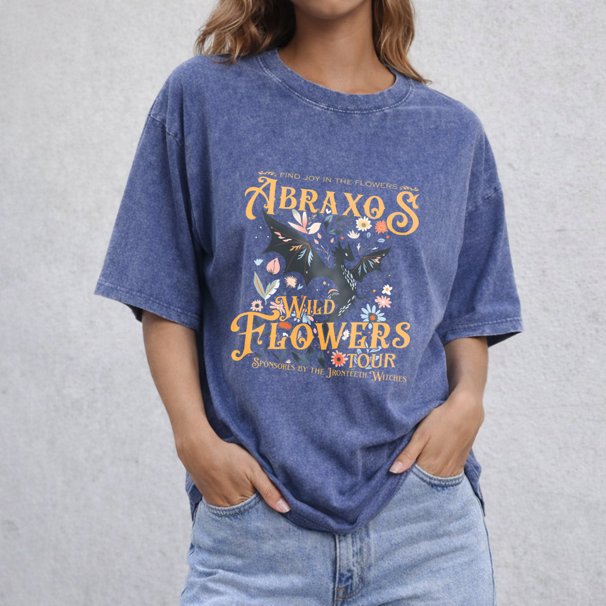 Abraxos Flower Vintage Washed T-Shirt - product view