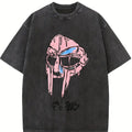 Rapper Mf Doom Madvillain Metal Mask Face Washed Vintage T-shirt Men Women Oversized Tee Shirt Men's Hip Hop Rap Harajuku Tshirt Distressed Festive hooded sweatshirt round-neck sweatshirt  Valentine's Day gift Valentine's Day