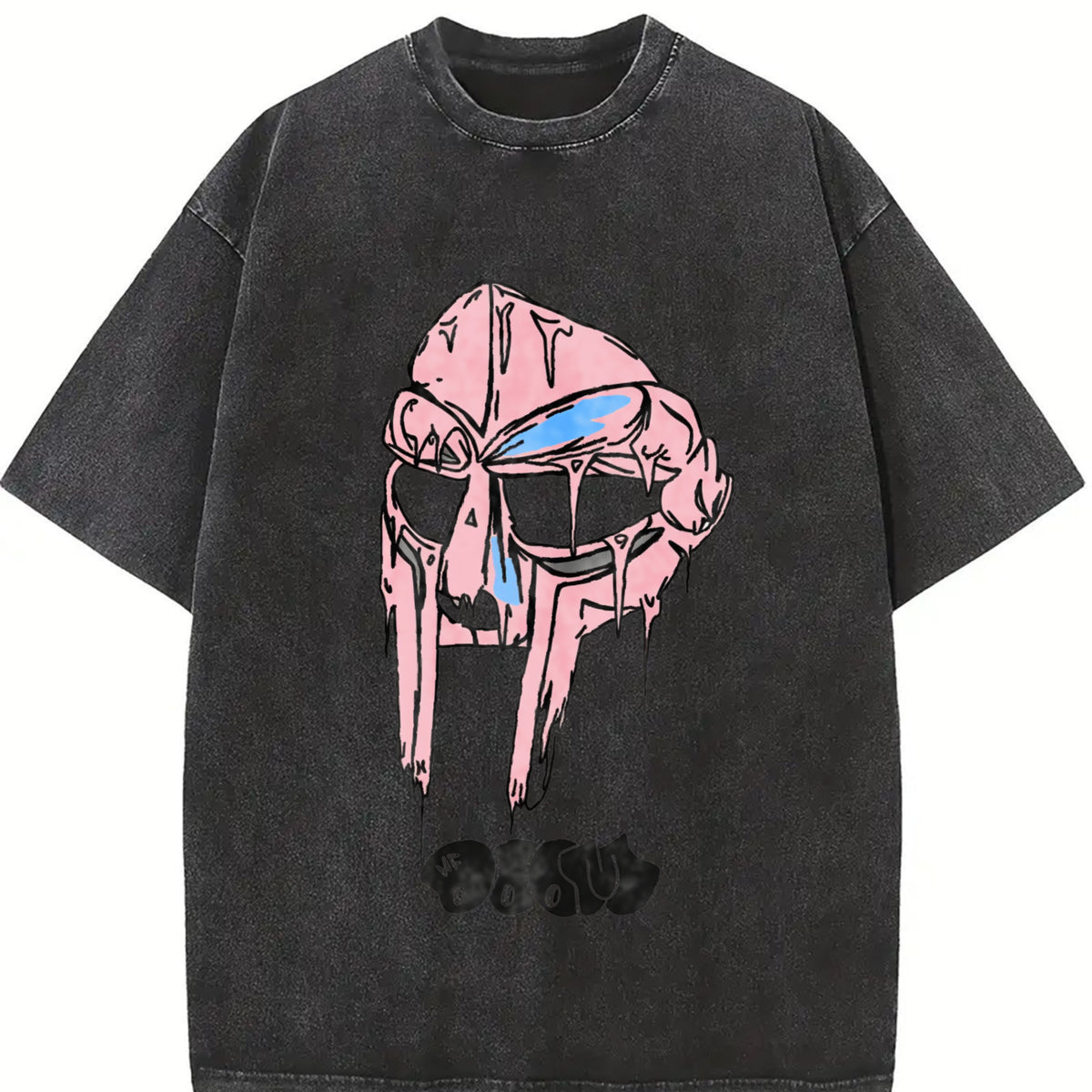 Rapper Mf Doom Madvillain Metal Mask Face Washed Vintage T-shirt Men Women Oversized Tee Shirt Men's Hip Hop Rap Harajuku Tshirt Distressed Festive hooded sweatshirt round-neck sweatshirt  Valentine's Day gift Valentine's Day