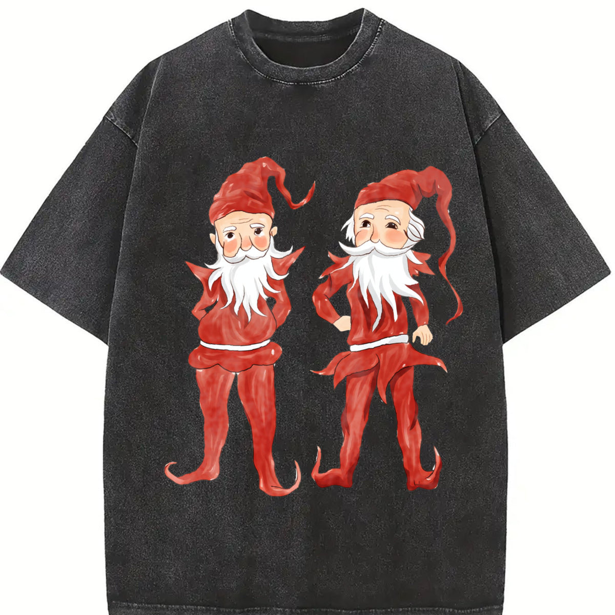 Christmas Elves Teenager Vintage Washed T-Shirt - product view