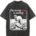 The Wrong ICE Is Melting Shirt, Anti ICE Oversize Unisex Washed T-Shirt for Women and Men's Unisex Fit Batik Cotton Oversize Streetwear Menswear  Super Soft Pre-Shrunk