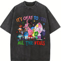 It's Okay To Feel All The Feels T-Shirt, Therapy Shirt, Teacher Shirt, Gift for Teacher Cotton Top Womenswear