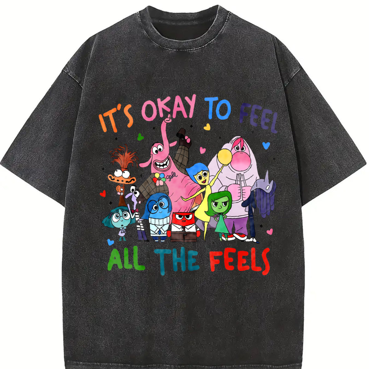 It's Okay To Feel All The Feels T-Shirt, Therapy Shirt, Teacher Shirt, Gift for Teacher Cotton Top Womenswear