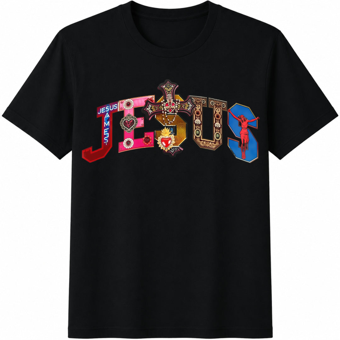 Inawly Religious Faith Cotton T-Shirt - Black
