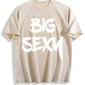 Big Sexy Bold Lettering Vintage Washed T-Shirt - Beige