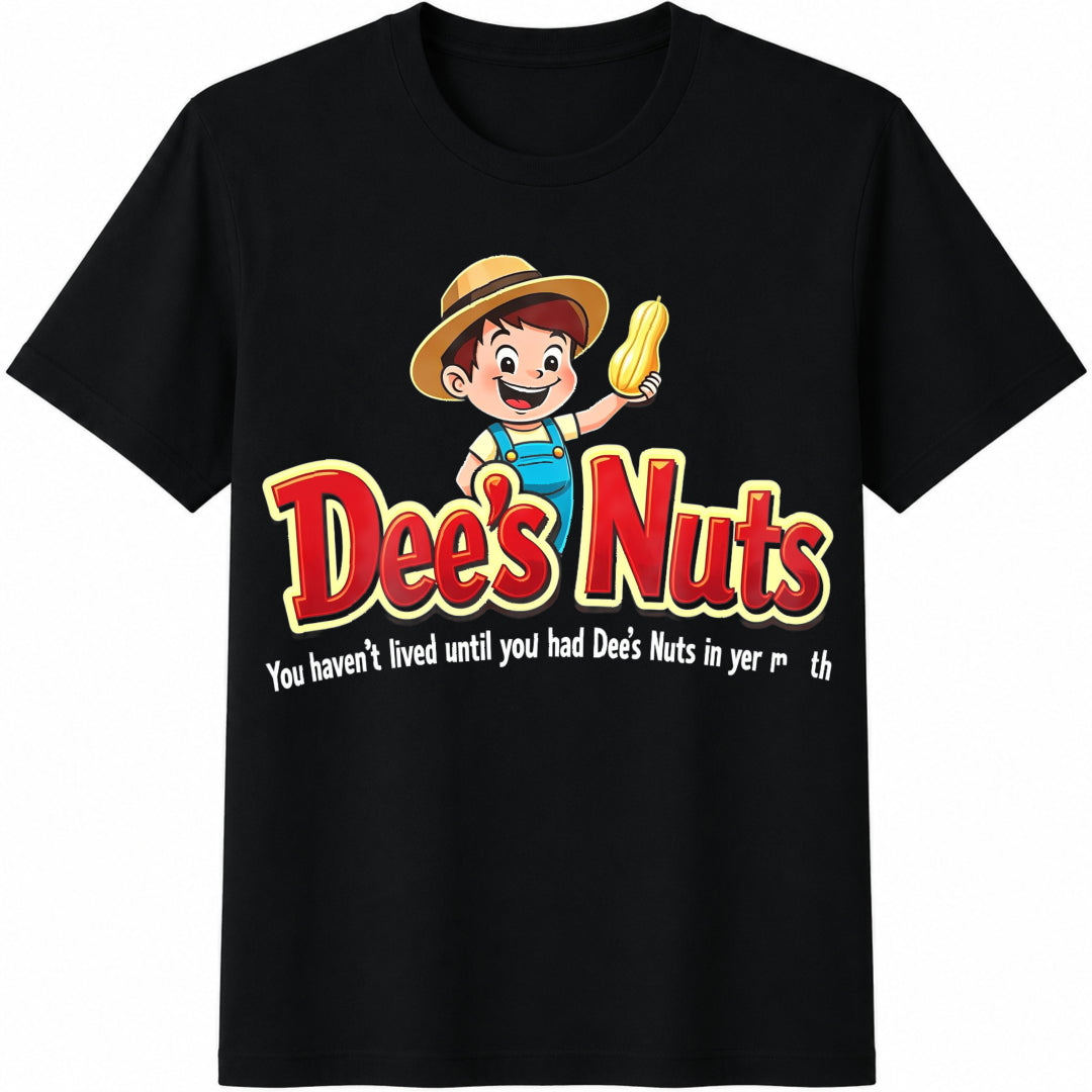Dee's Nuts Black Humorous You Can't Bread Your Old Lady Cotton T-Shirt - Black