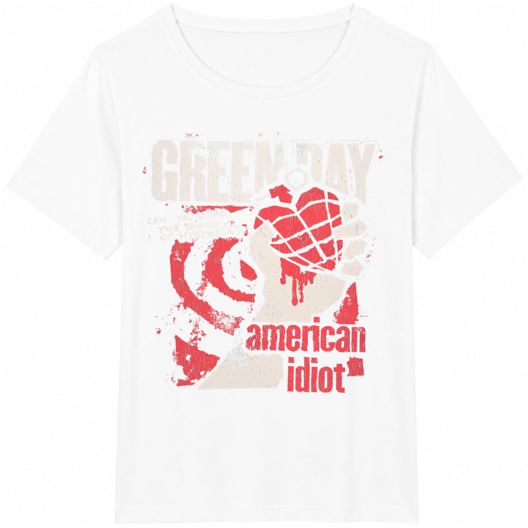Green American Black Punk Rock Cotton T-Shirt - product view