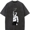 WWE Roman Reigns Washed T-Shirt | Vintage Graphic Design | Iconic Wrestling Print | Classic Fan Apparel Cotton Fabric washed streetwear tee shirt fast shipping Menswear Soft