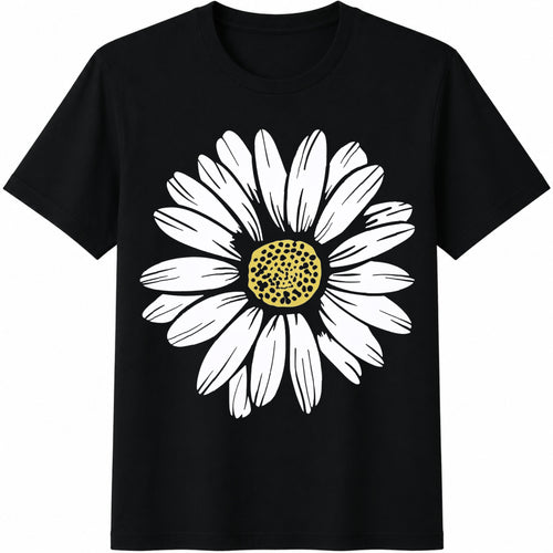 1-piece-- Daisy Cotton T-Shirt - Black