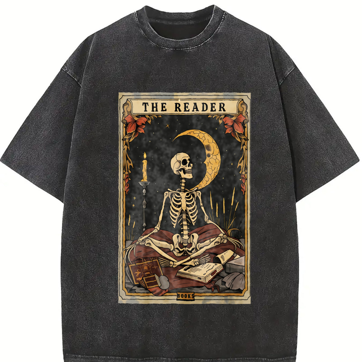 Women's Halloween Graphic Tee, Vintage Skull Skeleton Moon Print Round Neck Top, Casual Loose Fit Summer Shirt, Daily Wear Outdoor Clothing, Lady Everyday