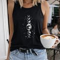 White Moon Phase Stack Women's Tank Top - Black