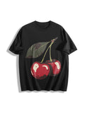Cherry Cotton T-Shirt - Black