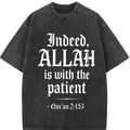 valentine shirts Qur’an 2:153 Shirt – Washed Oversized Faith Tee with Bold Patience Verse Graphic | Christian Muslim Streetwear