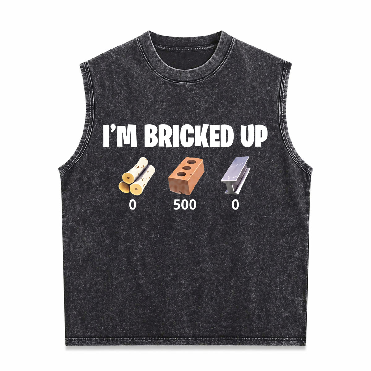I'm Bricked Up Meme Men's Washed Tank Top - Black
